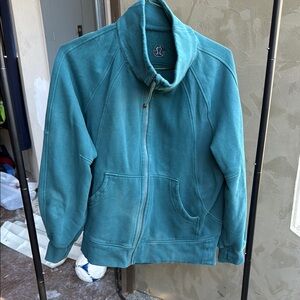 Lululemon full length scuba Teal Zip-Up Jacket M/L